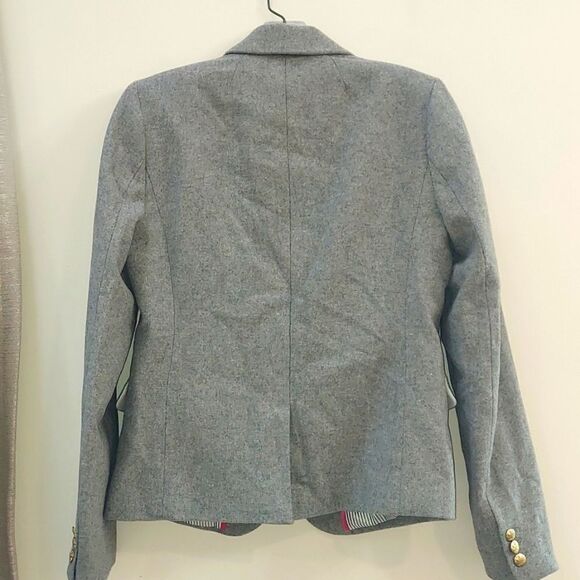 J. Crew Mercantile Gray Wool Schoolboy Blazer Sz 6 - Picture 3 of 13